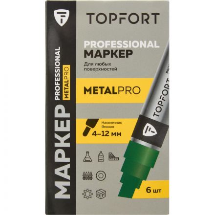 Маркер для металла TOPFORT MetalPro 4-12 мм зеленый Маркер для металла TOPFORT MetalPro 4-12 мм зеленый