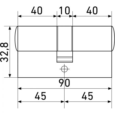 Замок врезной УЗК_Мех.цилин Стандарт MAX 90 45х45 SN5кл перф.кл/кл.мат.ник