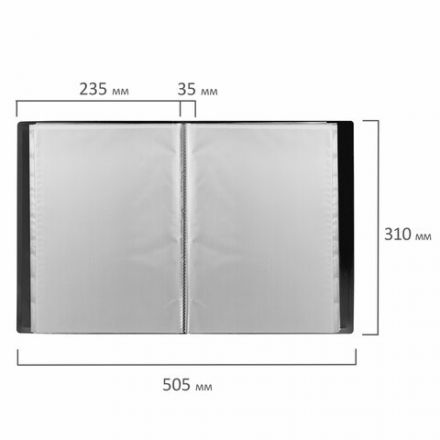 Папка 80 вкладышей BRAUBERG "Office", черная, 0,8 мм, 271331 Папка 80 вкладышей BRAUBERG "Office", черная, 0,8 мм, 271331