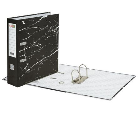 Папка-регистратор STAFF "Profit" с мраморным покрытием, 75 мм, с уголком, черная, СЪЕМНЫЙ МЕХАНИЗМ, 272009 Папка-регистратор STAFF "Profit" с мраморным покрытием, 75 мм, с уголком, черная, СЪЕМНЫЙ МЕХАНИЗМ, 272009
