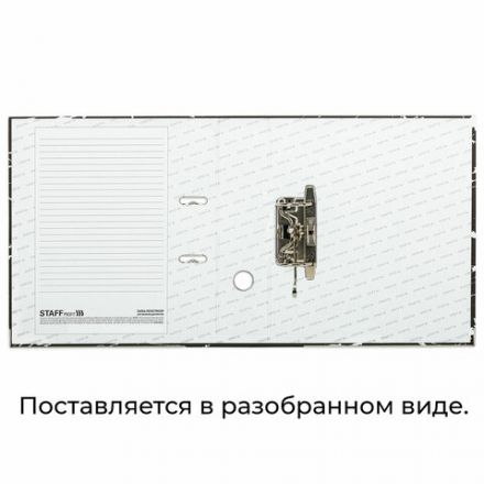 Папка-регистратор STAFF "Profit" с мраморным покрытием, 75 мм, с уголком, черная, СЪЕМНЫЙ МЕХАНИЗМ, 272009
