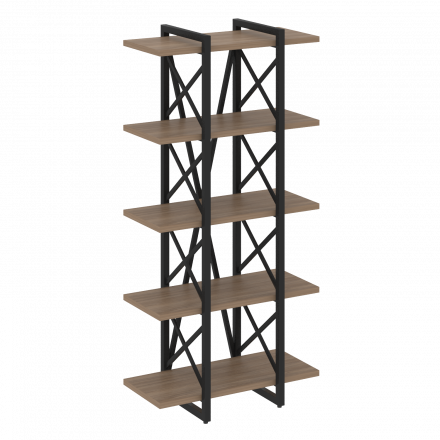 Loft Стеллаж на регулируемых опорах-5 полок VR.L-MST.O-5.4V Дуб аризона/Чёрный металл 800*400*1650 Loft Стеллаж на регулируемых опорах-5 полок VR.L-MST.O-5.4V Дуб аризона/Чёрный металл 800*400*1650