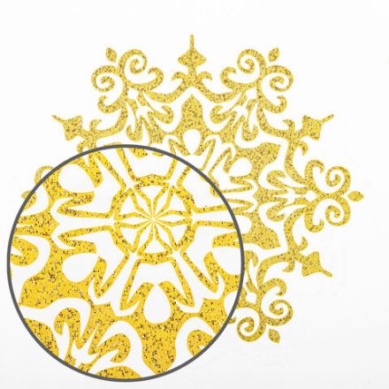 Наклейка для окон двусторонняя МНОГОРАЗОВАЯ 30х38 см "Снежинки" глиттер, золото ЗОЛОТАЯ СКАЗКА, 591190 Наклейка для окон двусторонняя МНОГОРАЗОВАЯ 30х38 см "Снежинки" глиттер, золото ЗОЛОТАЯ СКАЗКА, 591190