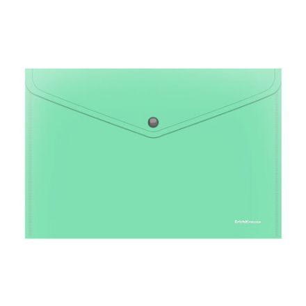 Папка-конверт с кнопкой ERICH KRAUSE "Matt Pastel Bloom", А4, до 120 л, непрозрачная, ассорти, 0,18 мм, 61141
