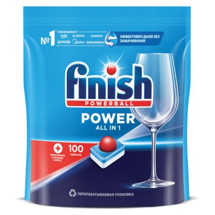 Таблетки для посудомоечных машин 100 шт., FINISH "All in 1", 95989, 3065326 Таблетки для посудомоечных машин 100 шт., FINISH "All in 1", 95989, 3065326