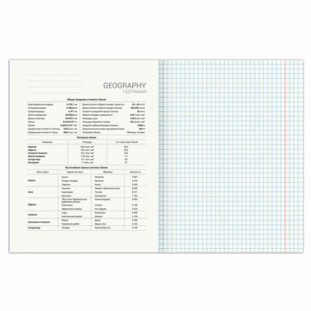 Тетрадь предметная "SPORT CLUB" 48 л., обложка картон, ГЕОГРАФИЯ, клетка, подсказ, BRAUBERG, 404798