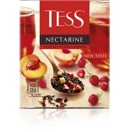 Чай TESS "Nectarine" черный с персиком и земляникой, 100 пакетиков в конвертах по 1,8 г, 1988-09 Чай TESS "Nectarine" черный с персиком и земляникой, 100 пакетиков в конвертах по 1,8 г, 1988-09