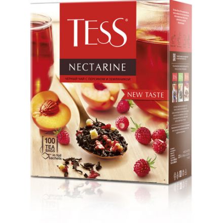 Чай TESS "Nectarine" черный с персиком и земляникой, 100 пакетиков в конвертах по 1,8 г, 1988-09 Чай TESS "Nectarine" черный с персиком и земляникой, 100 пакетиков в конвертах по 1,8 г, 1988-09