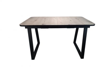 Стол "Монако" 130(160)*75 ЛДСП 22мм+пластик Бискайская сосна, механизм Baut, опоры металл черный Стол "Монако" 130(160)*75 ЛДСП 22мм+пластик Бискайская сосна, механизм Baut, опоры металл черный