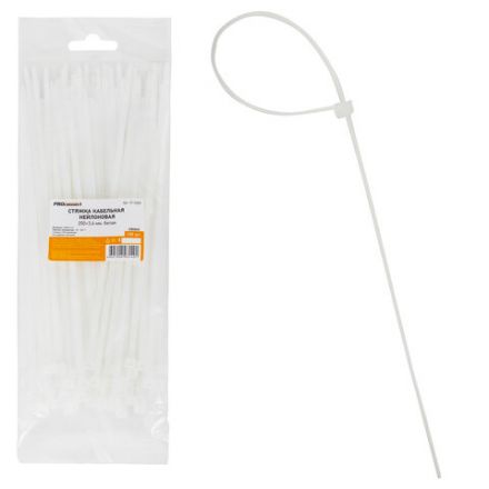Хомуты (стяжки) нейлоновые, 3,6 мм х 200 мм, комплект 100 шт., белые, европодвес, 57-0200 Хомуты (стяжки) нейлоновые, 3,6 мм х 200 мм, комплект 100 шт., белые, европодвес, 57-0200