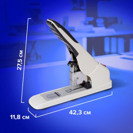 Степлер ЭНЕРГОСБЕРЕГАЮЩИЙ МОЩНЫЙ №24/6-23/17 BRAUBERG "Easy Press", до 120 листов, БЕЗ УСИЛИЙ, 227664