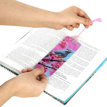 Закладка для книг с линейкой 3D-ОБЪЕМНАЯ BRAUBERG, "Птичка на ветке", с декоративным шнурком, 125773 Закладка для книг с линейкой 3D-ОБЪЕМНАЯ BRAUBERG, "Птичка на ветке", с декоративным шнурком, 125773
