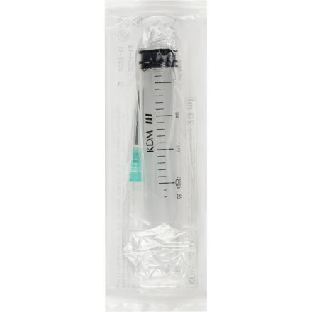 Шприц 3-комп. однораз. 20мл LL 14G(2,1x30) прил. 50шт/уп KD-JECT