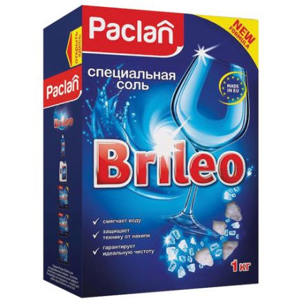 Соль для смягчения воды и удаления накипи в посудомоечных машинах 1 кг PACLAN Brileo, 419150 Соль для смягчения воды и удаления накипи в посудомоечных машинах 1 кг PACLAN Brileo, 419150