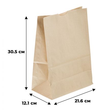 Пакет бумажный 305*216*121мм, светло-коричн., 1000 шт/уп. Пакет бумажный 305*216*121мм, светло-коричн., 1000 шт/уп.