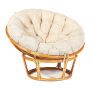 Кресло Папасан/Papasan (23/01 W) /с подушкой и ремешками/ диаметр подушки 129см, 115х101х104см, медовый, ткань старт