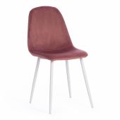 Стул BREEZE (mod. 4724) / 1 шт. в упаковке вельвет/металл, 44 х 53 х 87 см, Coral (коралловый) HLR44 / белый