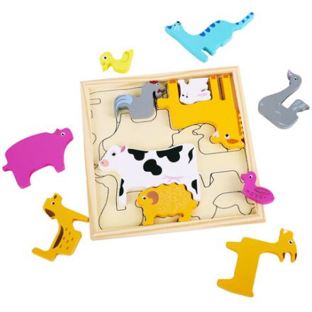 Пазл деревянный развивающий для детей "Домашние животные", 17х17 см, BRAUBERG KIDS, 665251 Пазл деревянный развивающий для детей "Домашние животные", 17х17 см, BRAUBERG KIDS, 665251