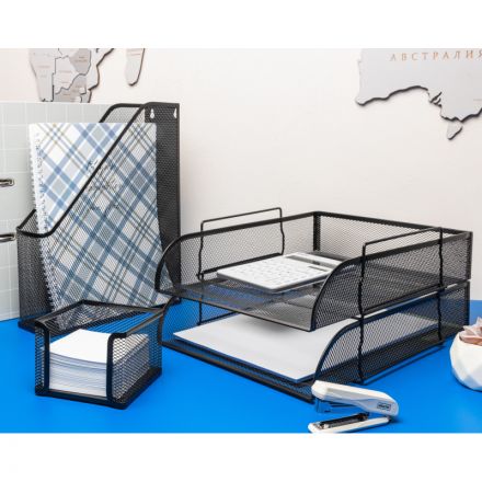 Лоток для бумаг горизонтальный Attache (надстраиваемый, металлическая сетка, высота 83 мм, черный) Лоток для бумаг горизонтальный Attache (надстраиваемый, металлическая сетка, высота 83 мм, черный)