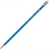 Карандаш чернографитный Attache, трехгранный, с ласт, синий/белый
