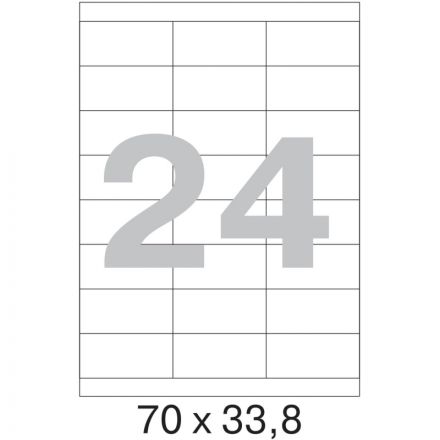 Этикетки самоклеящиеся Promega label (Комус) 70х33,8 мм 24 штуки на листе белые (100 листов в упаковке)