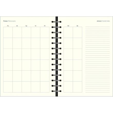 Бизнес-тетрадь Infolio 14x20см 96л клетка спираль Счастье серый I1673/black