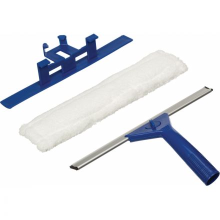 Комплект для мытья стекол Home Queen (сгон (склиз) 31 см, шубка из микрофибры 31 см, ручка 90 см)