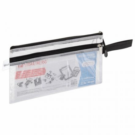 Папка-конверт на молнии МАЛОГО ФОРМАТА (255х130 мм), 2 отдел, ПВХ, прозрачная, 0,3 мм, BRAUBERG "Solid", 223891 Папка-конверт на молнии МАЛОГО ФОРМАТА (255х130 мм), 2 отдел, ПВХ, прозрачная, 0,3 мм, BRAUBERG "Solid", 223891