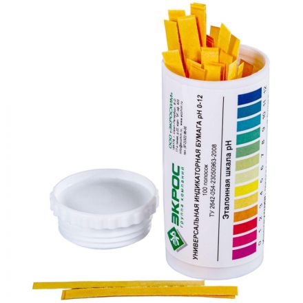 Индикатор бумага универсальная pH 0-12 (100шт) 10 туб/уп Индикатор бумага универсальная pH 0-12 (100шт) 10 туб/уп