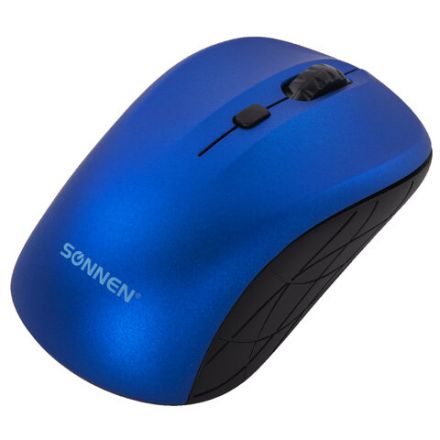 Мышь беспроводная SONNEN V-111, USB, 800/1200/1600 dpi, 4 кнопки, оптическая, синяя, 513519 Мышь беспроводная SONNEN V-111, USB, 800/1200/1600 dpi, 4 кнопки, оптическая, синяя, 513519