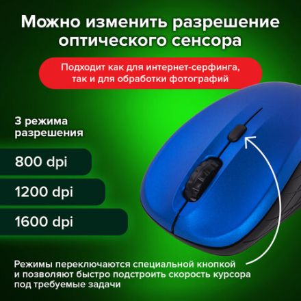 Мышь беспроводная SONNEN V-111, USB, 800/1200/1600 dpi, 4 кнопки, оптическая, синяя, 513519 Мышь беспроводная SONNEN V-111, USB, 800/1200/1600 dpi, 4 кнопки, оптическая, синяя, 513519