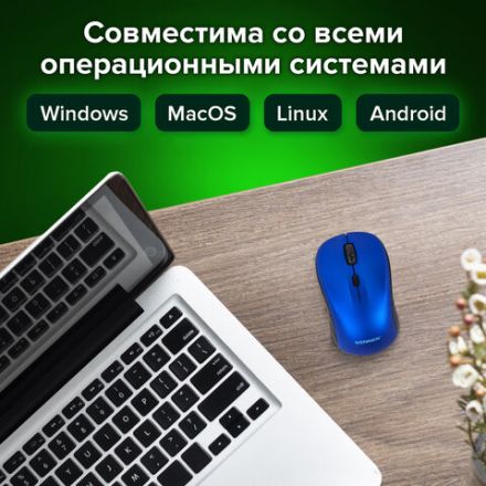 Мышь беспроводная SONNEN V-111, USB, 800/1200/1600 dpi, 4 кнопки, оптическая, синяя, 513519 Мышь беспроводная SONNEN V-111, USB, 800/1200/1600 dpi, 4 кнопки, оптическая, синяя, 513519