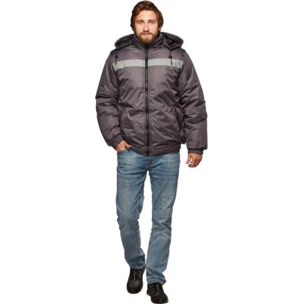 Куртка рабочая зимняя муж бомбер серая (р.48-50)170-176