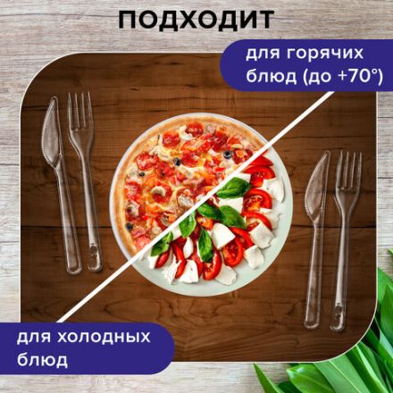 Нож одноразовый пластиковый 180 мм, прозрачный, КОМПЛЕКТ 50 шт., ЭТАЛОН, WELDAY (ВЭЛДЭЙ), 607843