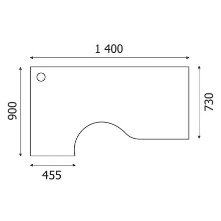 Стол Easy One левый (870,871) груша ароза Ш1400 Г900