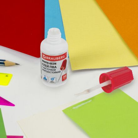Клей ПВА BRAUBERG, 20 г, с кисточкой, морозостойкий, 222875 Клей ПВА BRAUBERG, 20 г, с кисточкой, морозостойкий, 222875