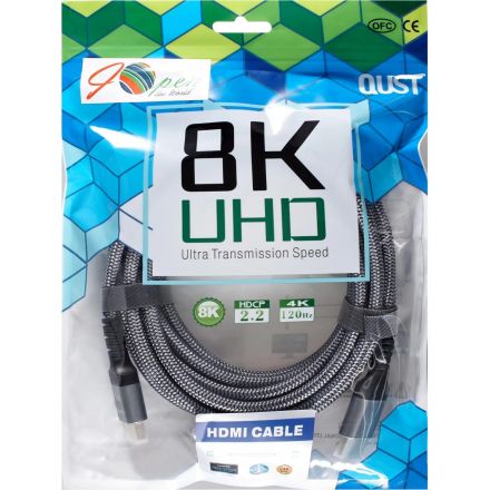 Кабель HDMI 19M/M,ver. 2.1 8KX60Hz (Econom) оплетка 5m iOpen <ACG859A-5.0 Кабель HDMI 19M/M,ver. 2.1 8KX60Hz (Econom) оплетка 5m iOpen <ACG859A-5.0