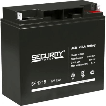 Батарея для ИБП Security Force SF 1218 12В/18, болт М5 (182x76x167мм) Батарея для ИБП Security Force SF 1218 12В/18, болт М5 (182x76x167мм)