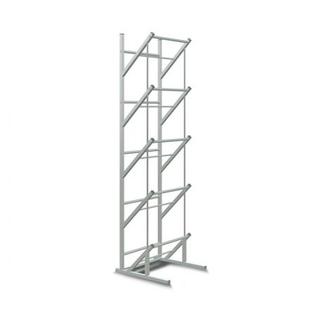 Стеллаж пристенный для бутылей Стилс-1 на 10 тар серый металлик 402х400х1455 мм