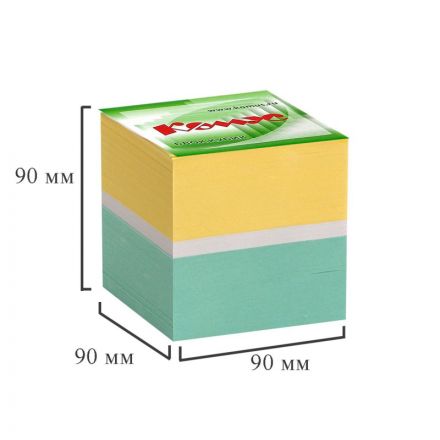 Блок для записей КОМУС запасной 9х9х9 цветной блок 80-100 г Блок для записей КОМУС запасной 9х9х9 цветной блок 80-100 г