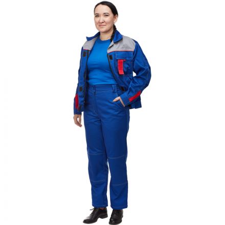 Костюм рабочий летний л10-КБР жен вас/сер/крас 48-50 170-176 ( серия л)