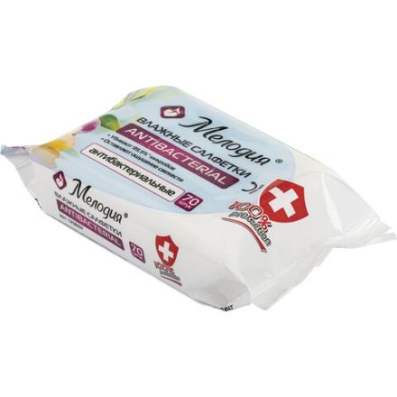 Салфетки влажные 70 шт., АНТИБАКТЕРИАЛЬНЫЕ, МЕЛОДИЯ, 129897 Салфетки влажные 70 шт., АНТИБАКТЕРИАЛЬНЫЕ, МЕЛОДИЯ, 129897