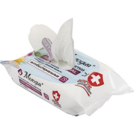 Салфетки влажные 70 шт., АНТИБАКТЕРИАЛЬНЫЕ, МЕЛОДИЯ, 129897 Салфетки влажные 70 шт., АНТИБАКТЕРИАЛЬНЫЕ, МЕЛОДИЯ, 129897