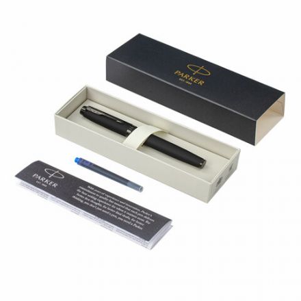 Ручка перьевая PARKER "IM Achromatic Black BT", черный матовый, нержавеющая сталь, синяя, 2127741 Ручка перьевая PARKER "IM Achromatic Black BT", черный матовый, нержавеющая сталь, синяя, 2127741