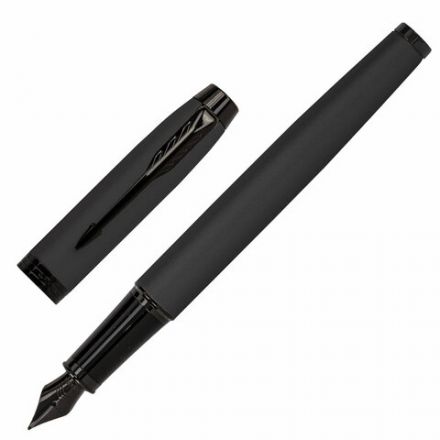 Ручка перьевая PARKER "IM Achromatic Black BT", черный матовый, нержавеющая сталь, синяя, 2127741 Ручка перьевая PARKER "IM Achromatic Black BT", черный матовый, нержавеющая сталь, синяя, 2127741