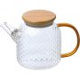 Чайник заварочный AROMA, объем 1л,из боросилик стекла,с крышк бамбук,105040 Чайник заварочный AROMA, объем 1л,из боросилик стекла,с крышк бамбук,105040