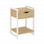 Loft Тумба на регулируемых опорах с ящиком и полкой VR.L-T1.O Тиквуд светлый/Белый металл 500*460*719 Loft Тумба на регулируемых опорах с ящиком и полкой VR.L-T1.O Тиквуд светлый/Белый металл 500*460*719
