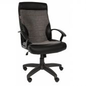 Кресло VT_EChair-639 TPU ткань/к/з серый/черный, пластик