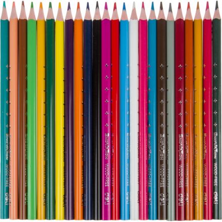 Карандаши цветные Deli Enovation EC112-24 3-гран. пластик 24цв/наб бум туба