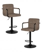 Набор 2 шт Стул барный DOBRIN KRUGER ARM BLACK, какао вельвет (LAR-E2041-05)